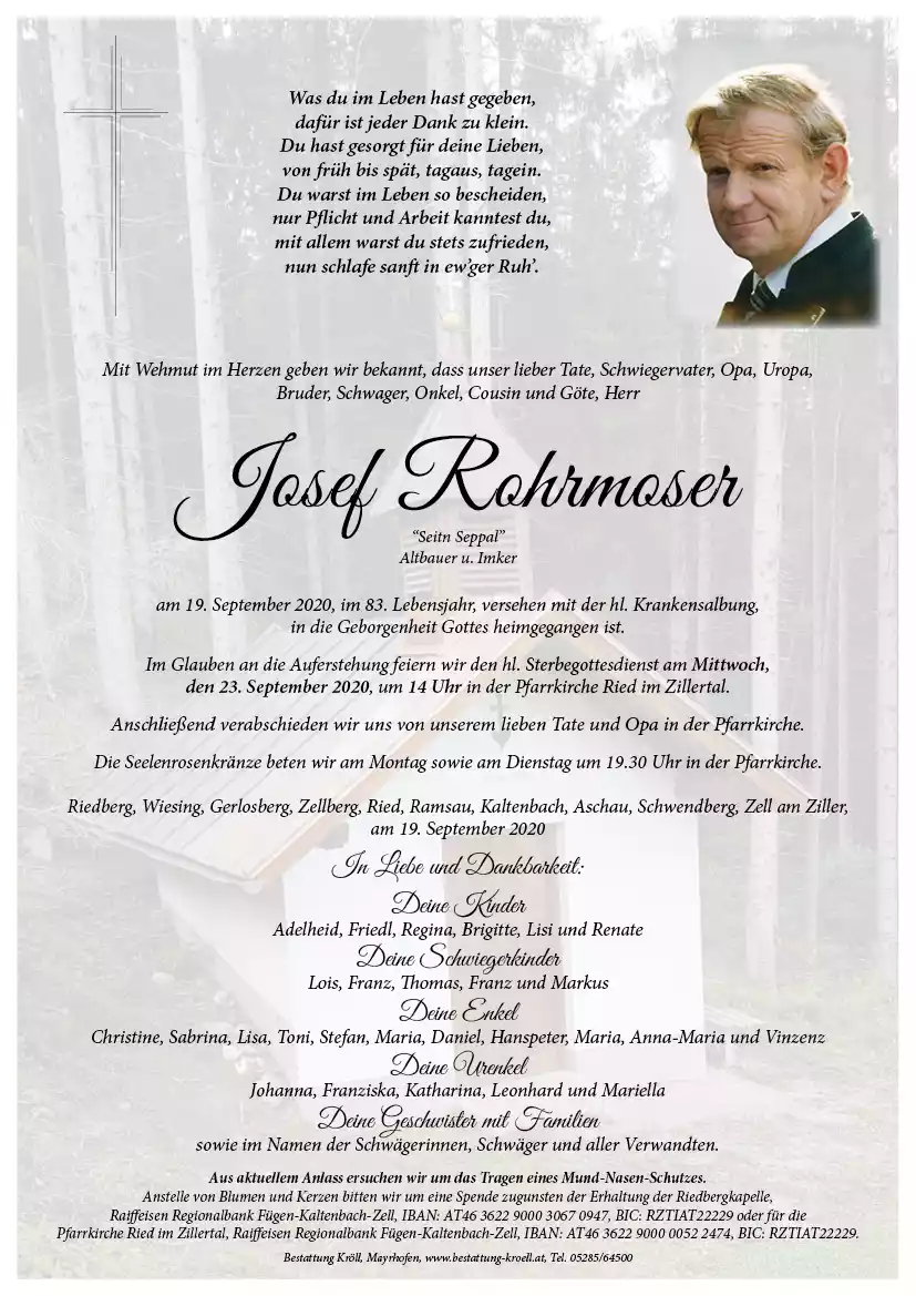Parte von Josef Rohrmoser